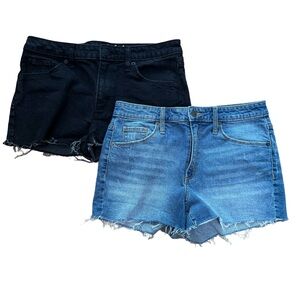Universal Thread Lot of 2 Pairs of High Rise Shortie Raw Hem Jean Shorts. Size 8